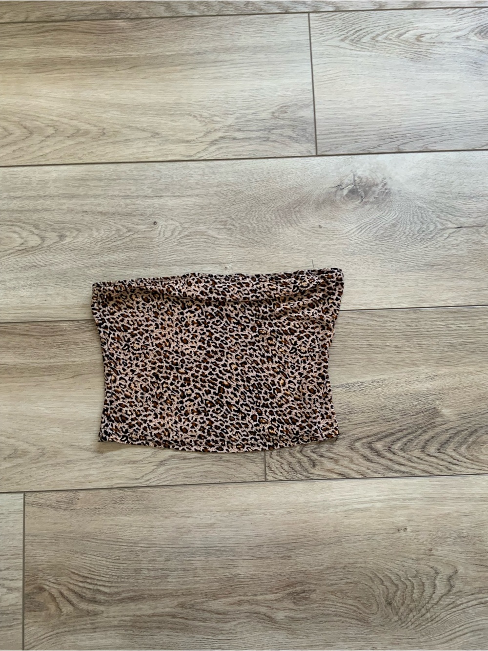 SHEIN Brown Leopard Print Strapless Tube Top